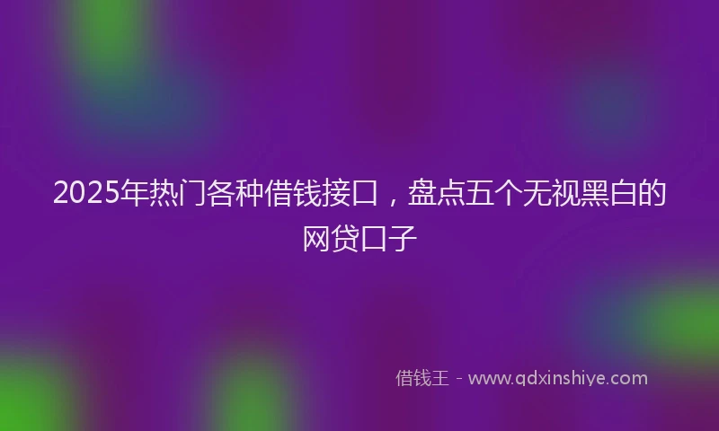 2025年热门各种借钱接口，盘点五个无视黑白的网贷口子