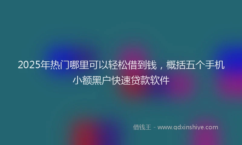 2025年热门哪里可以轻松借到钱，概括五个手机小额黑户快速贷款软件
