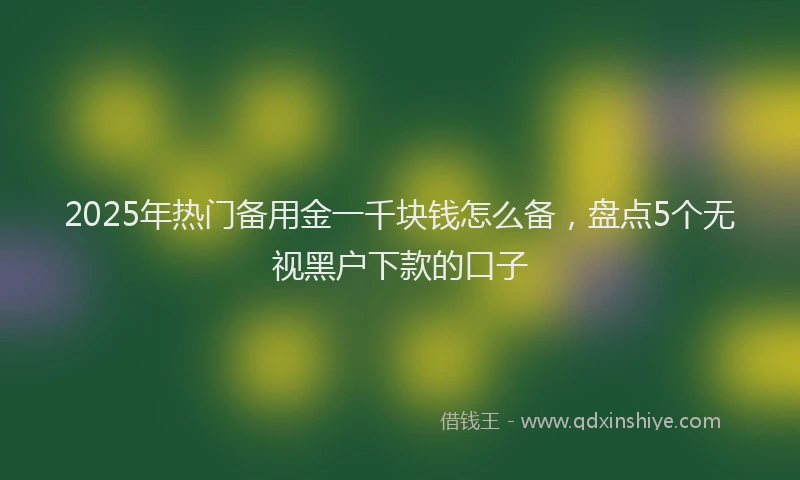 2025年热门备用金一千块钱怎么备，盘点5个无视黑户下款的口子