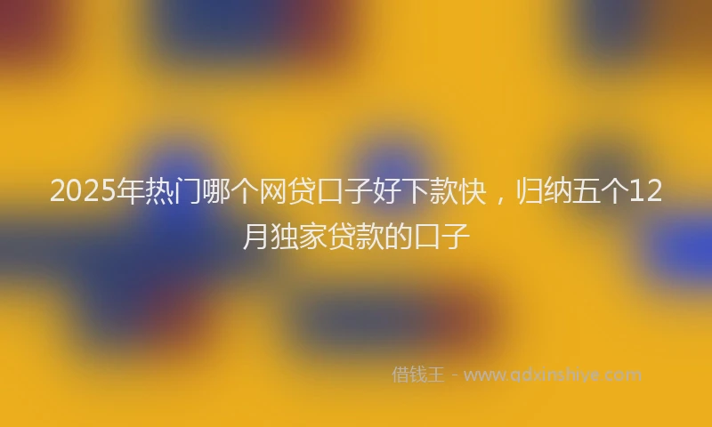 2025年热门哪个网贷口子好下款快，归纳五个12月独家贷款的口子