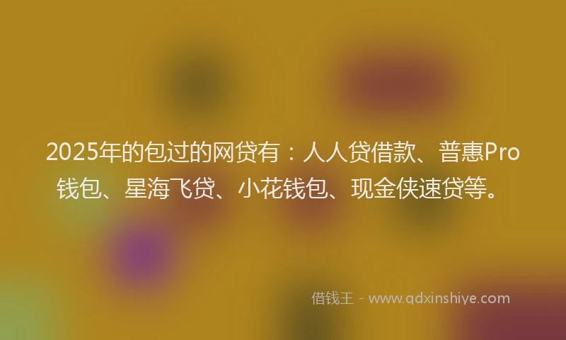 2025年的包过的网贷有：人人贷借款、普惠Pro钱包、星海飞贷、小花钱包、现金侠速贷等。