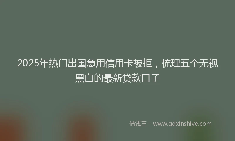 2025年热门出国急用信用卡被拒，梳理五个无视黑白的最新贷款口子