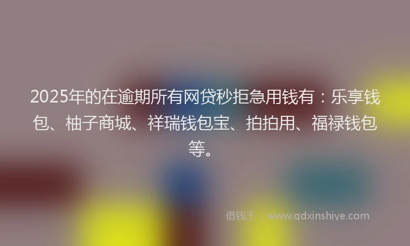 2025年的在逾期所有网贷秒拒急用钱有：乐享钱包、柚子商城、祥瑞钱包宝、拍拍用、福禄钱包等。
