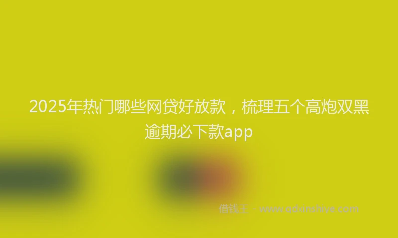 2025年热门哪些网贷好放款，梳理五个高炮双黑逾期必下款app