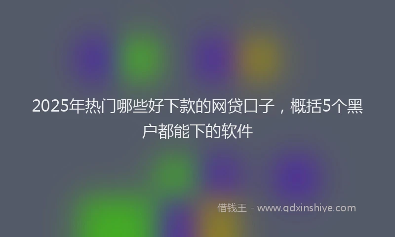 2025年热门哪些好下款的网贷口子，概括5个黑户都能下的软件
