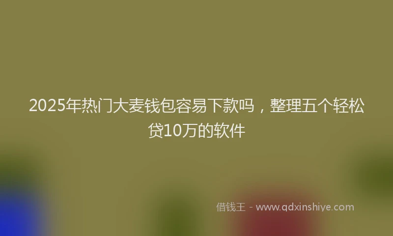 2025年热门大麦钱包容易下款吗，整理五个轻松贷10万的软件