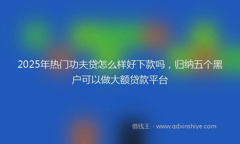 2025年热门功夫贷怎么样好下款吗，归纳五个黑户可以做大额贷款平台