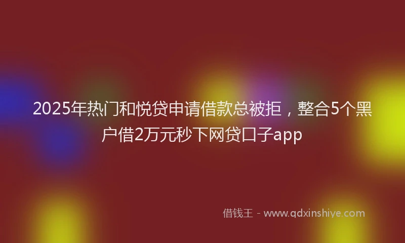 2025年热门和悦贷申请借款总被拒，整合5个黑户借2万元秒下网贷口子app