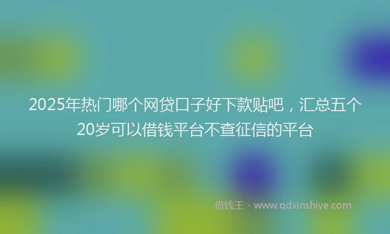 2025年热门哪个网贷口子好下款贴吧，汇总五个20岁可以借钱平台不查征信的平台