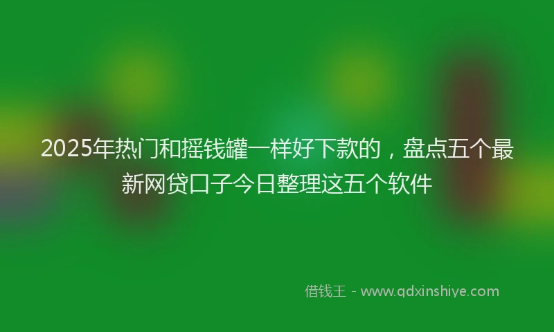 2025年热门和摇钱罐一样好下款的，盘点五个最新网贷口子今日整理这五个软件