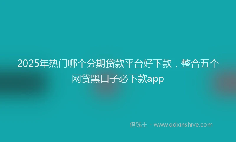 2025年热门哪个分期贷款平台好下款，整合五个网贷黑口子必下款app
