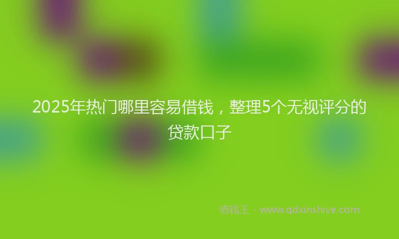 2025年热门哪里容易借钱，整理5个无视评分的贷款口子
