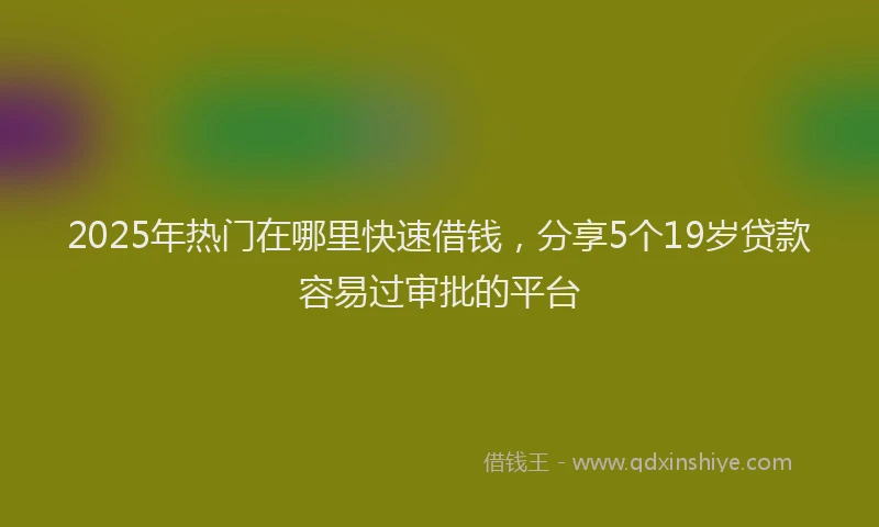 2025年热门在哪里快速借钱，分享5个19岁贷款容易过审批的平台
