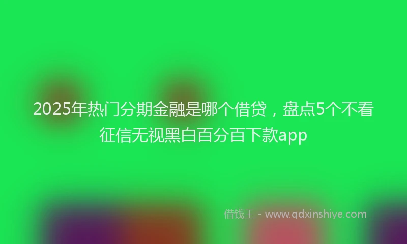 2025年热门分期金融是哪个借贷，盘点5个不看征信无视黑白百分百下款app