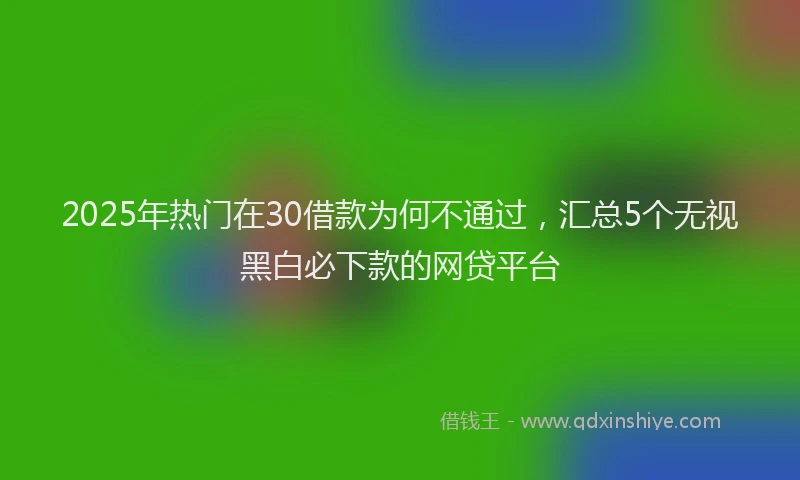 2025年热门在30借款为何不通过，汇总5个无视黑白必下款的网贷平台