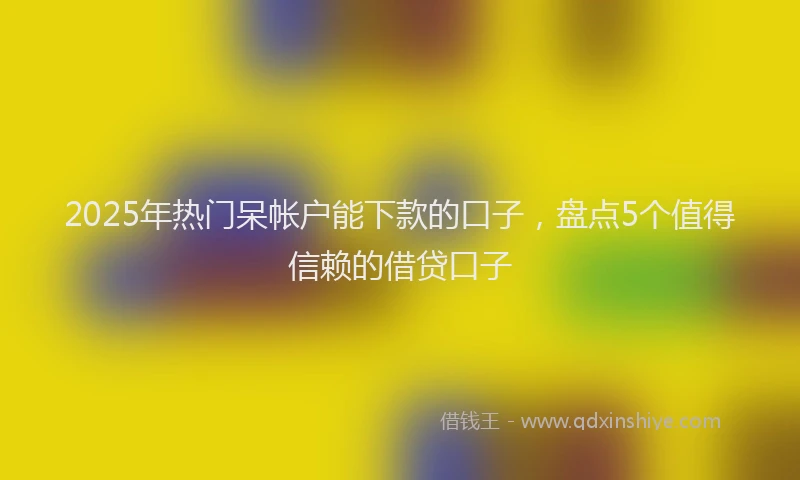 2025年热门呆帐户能下款的口子，盘点5个值得信赖的借贷口子
