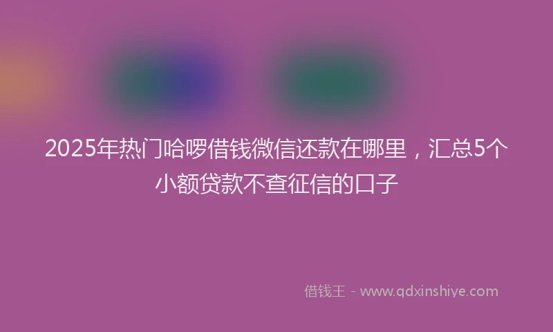 2025年热门哈啰借钱微信还款在哪里，汇总5个小额贷款不查征信的口子