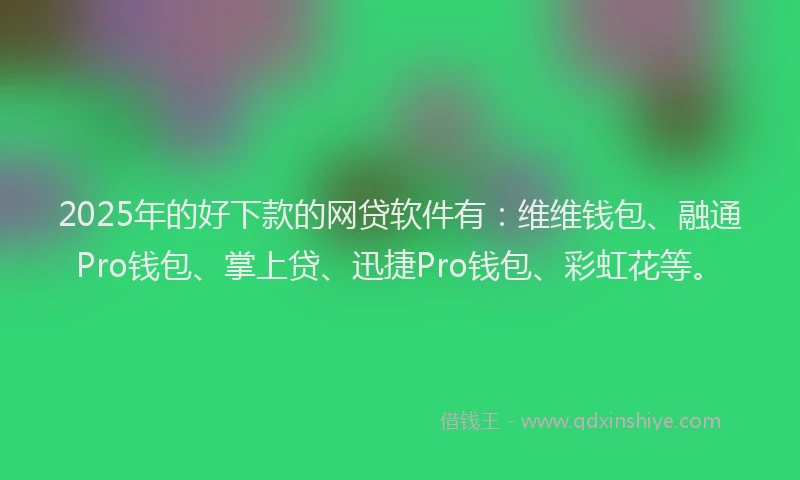 2025年的好下款的网贷软件有：维维钱包、融通Pro钱包、掌上贷、迅捷Pro钱包、彩虹花等。