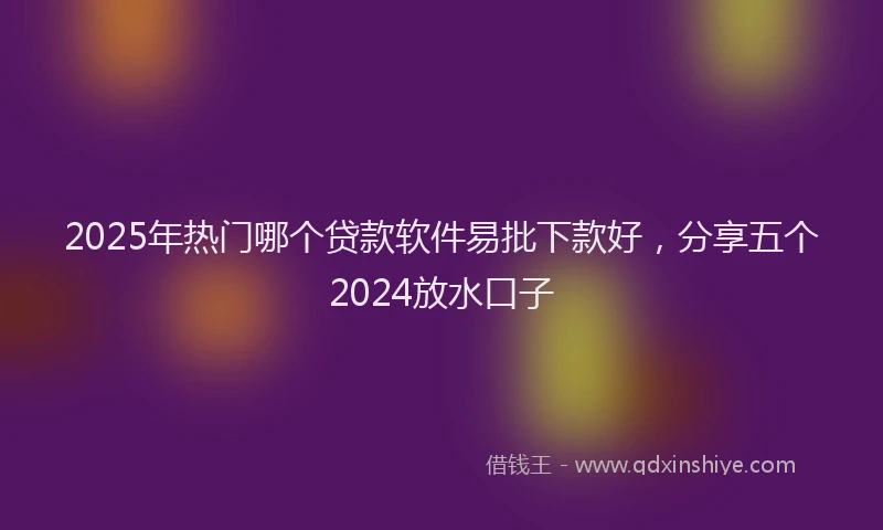 2025年热门哪个贷款软件易批下款好，分享五个2024放水口子