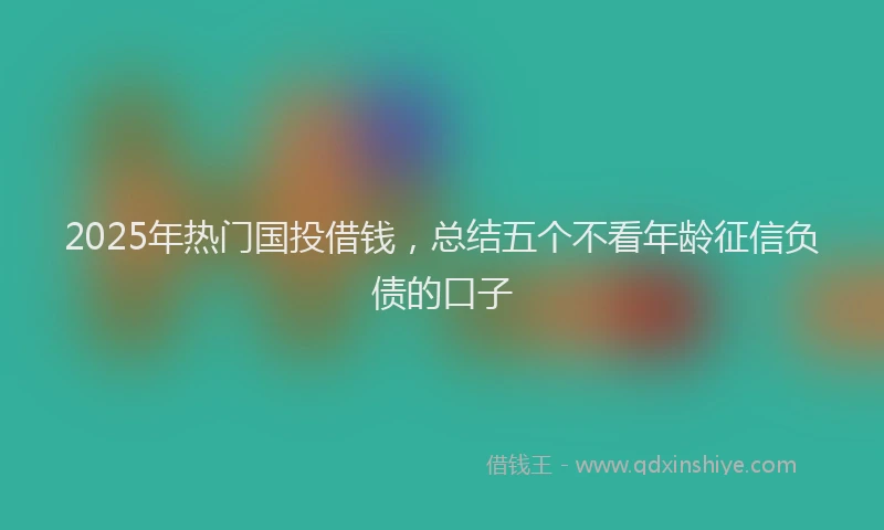 2025年热门国投借钱，总结五个不看年龄征信负债的口子