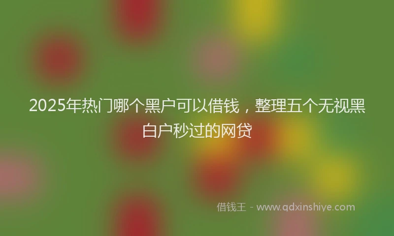2025年热门哪个黑户可以借钱，整理五个无视黑白户秒过的网贷