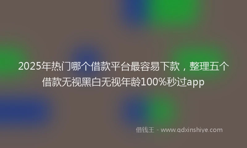 2025年热门哪个借款平台最容易下款，整理五个借款无视黑白无视年龄100%秒过app