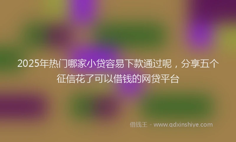 2025年热门哪家小贷容易下款通过呢，分享五个征信花了可以借钱的网贷平台