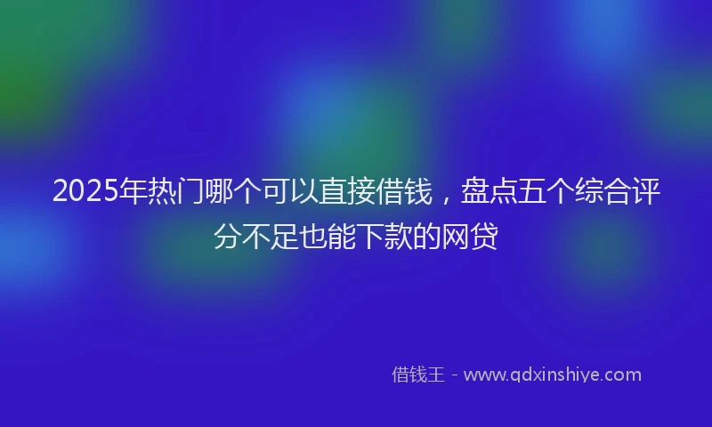 2025年热门哪个可以直接借钱，盘点五个综合评分不足也能下款的网贷