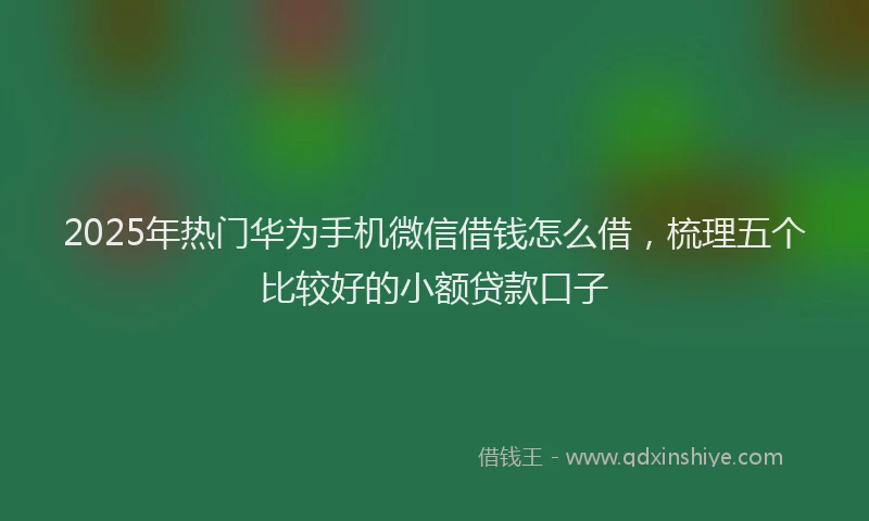 2025年热门华为手机微信借钱怎么借，梳理五个比较好的小额贷款口子