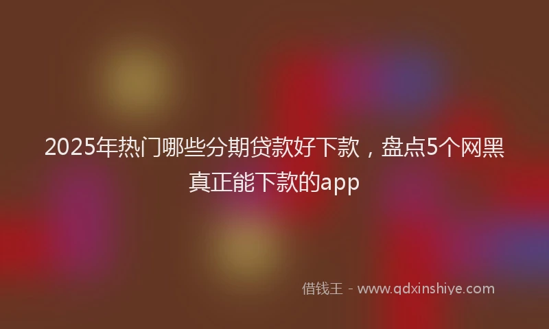 2025年热门哪些分期贷款好下款，盘点5个网黑真正能下款的app