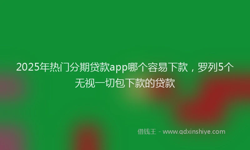 2025年热门分期贷款app哪个容易下款，罗列5个无视一切包下款的贷款