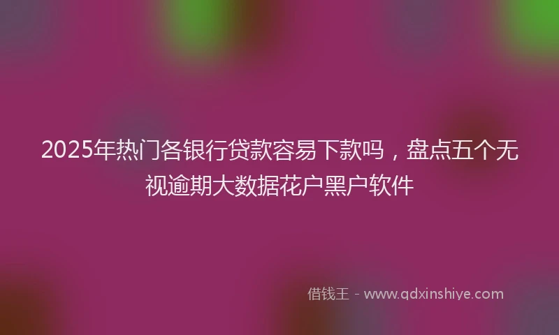 2025年热门各银行贷款容易下款吗，盘点五个无视逾期大数据花户黑户软件