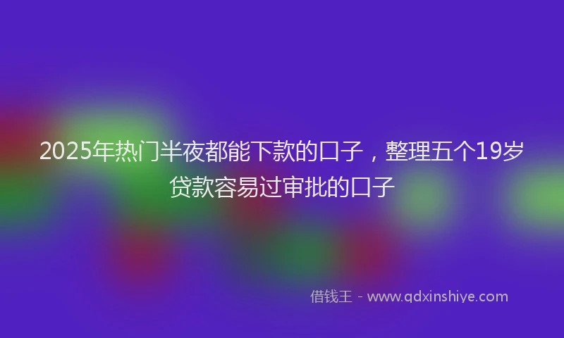 2025年热门半夜都能下款的口子，整理五个19岁贷款容易过审批的口子