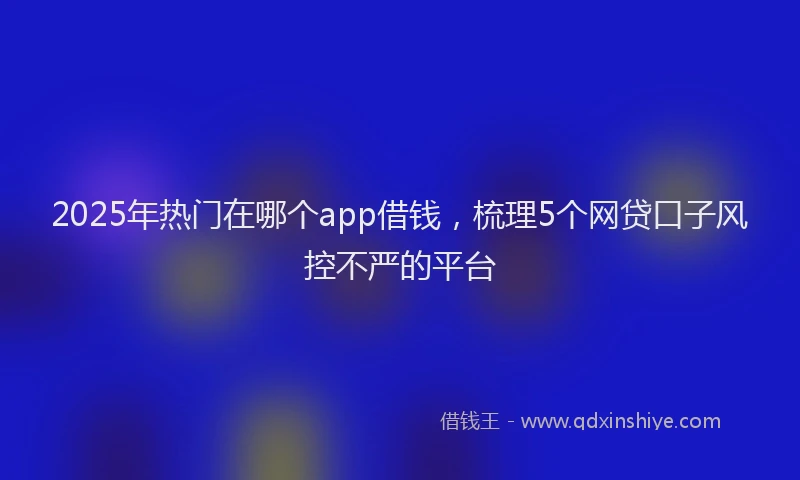 2025年热门在哪个app借钱，梳理5个网贷口子风控不严的平台