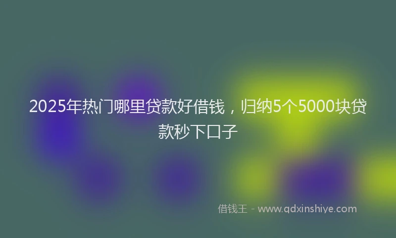 2025年热门哪里贷款好借钱，归纳5个5000块贷款秒下口子