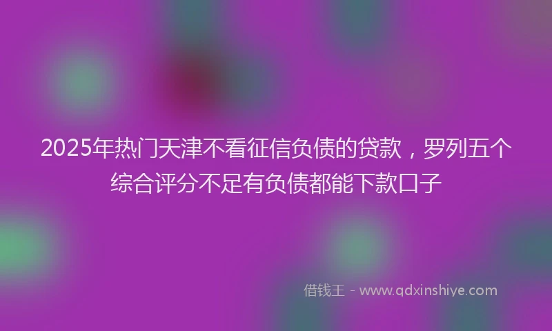 2025年热门天津不看征信负债的贷款，罗列五个综合评分不足有负债都能下款口子