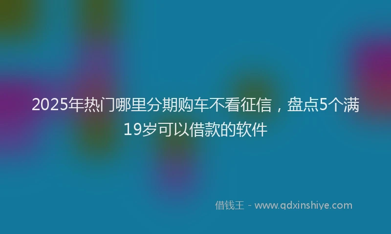 2025年热门哪里分期购车不看征信，盘点5个满19岁可以借款的软件