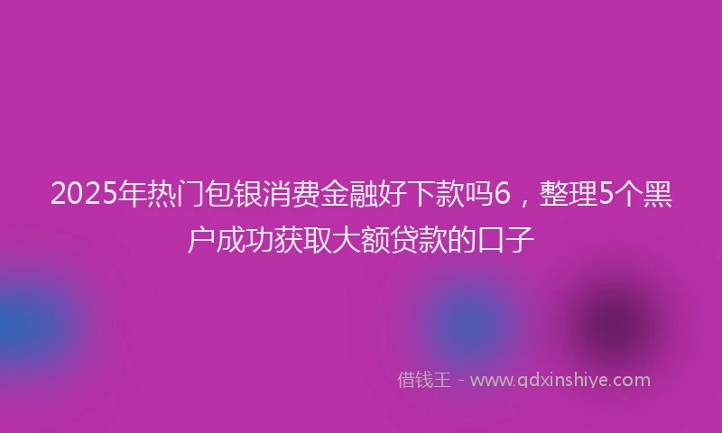 2025年热门包银消费金融好下款吗6，整理5个黑户成功获取大额贷款的口子