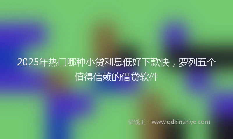 2025年热门哪种小贷利息低好下款快，罗列五个值得信赖的借贷软件