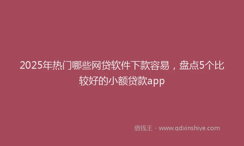 2025年热门哪些网贷软件下款容易，盘点5个比较好的小额贷款app