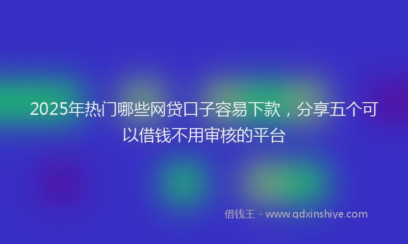 2025年热门哪些网贷口子容易下款，分享五个可以借钱不用审核的平台