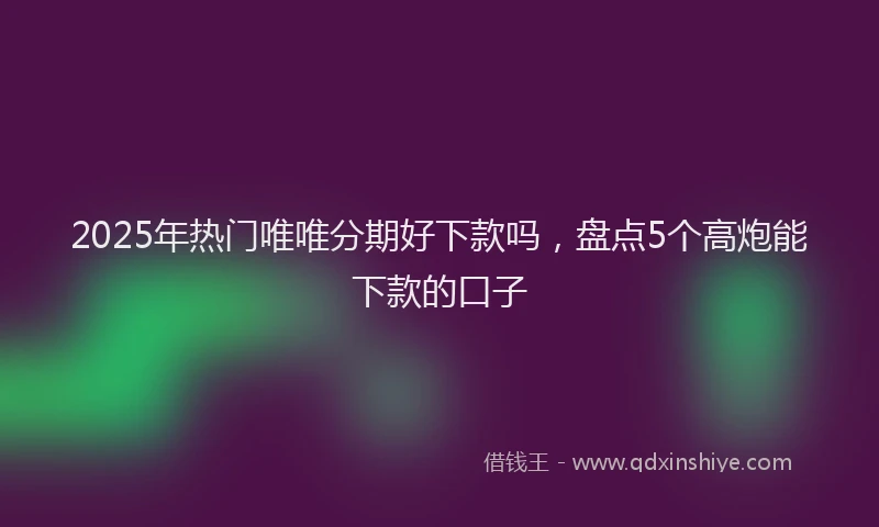 2025年热门唯唯分期好下款吗，盘点5个高炮能下款的口子