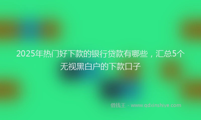 2025年热门好下款的银行贷款有哪些，汇总5个无视黑白户的下款口子
