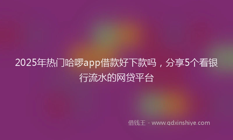 2025年热门哈啰app借款好下款吗，分享5个看银行流水的网贷平台