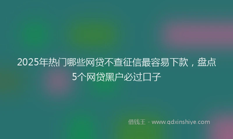 2025年热门哪些网贷不查征信最容易下款，盘点5个网贷黑户必过口子
