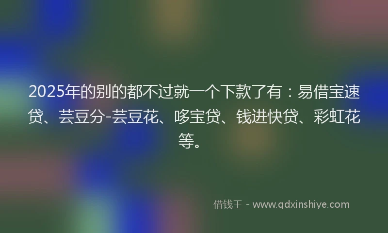 2025年的别的都不过就一个下款了有：易借宝速贷、芸豆分-芸豆花、哆宝贷、钱进快贷、彩虹花等。