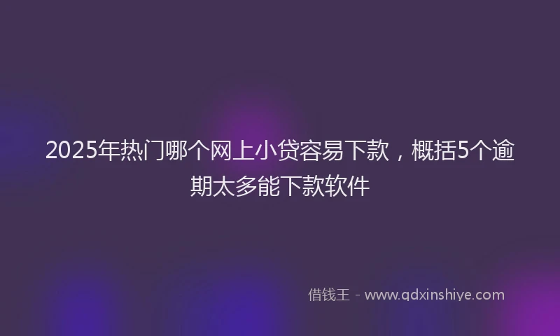 2025年热门哪个网上小贷容易下款，概括5个逾期太多能下款软件