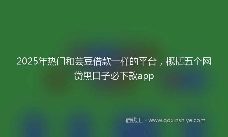 2025年热门和芸豆借款一样的平台，概括五个网贷黑口子必下款app