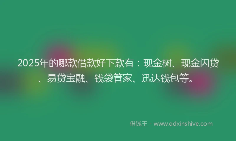 2025年的哪款借款好下款有：现金树、现金闪贷、易贷宝融、钱袋管家、迅达钱包等。