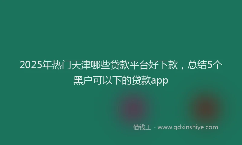 2025年热门天津哪些贷款平台好下款，总结5个黑户可以下的贷款app
